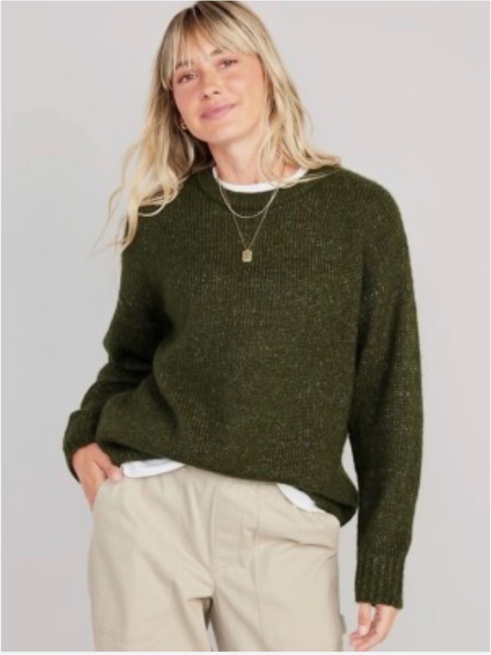 Old Navy Green Crew Neck Sweater